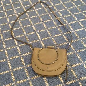 Theory bag. Red interior. Can be crossbody or clutch